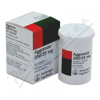 Агренокс (Aggrenox) 200 мг/25 мг, 60 капсул