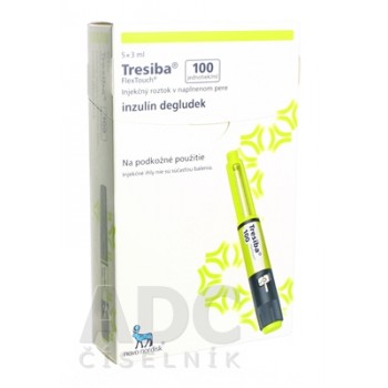 Тресиба (Tresiba) 100 ОД/1 мл 3 мл картридж у шприц-ручці, 5 шт