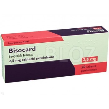 Бісокард (Bisocard) 2.5 мг, 30 таблеток