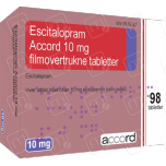 Есциталопрам (Escitalopram) Accord 10 мг, 98 таблеток