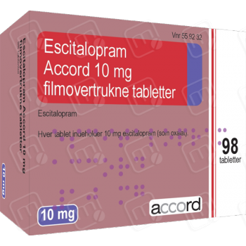 Есциталопрам (Escitalopram) Accord 10 мг, 98 таблеток