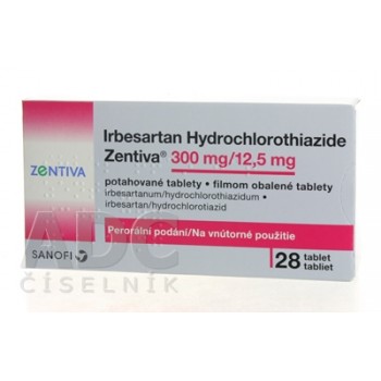 Ірбесартан/Гідрохлоротіазид Zentiva 300 мг/12.5 мг, 28 таблеток