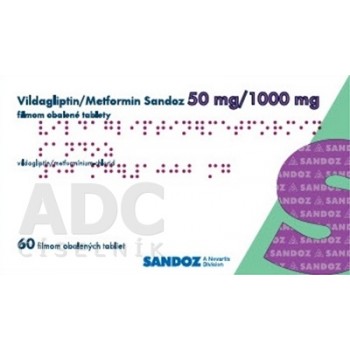 Вілдагліптин/Метформін Сандоз 50 мг/1000 мг, 60 таблеток
