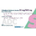 Вілдагліптин/Метформін Сандоз 50 мг/850 мг, 60 таблеток